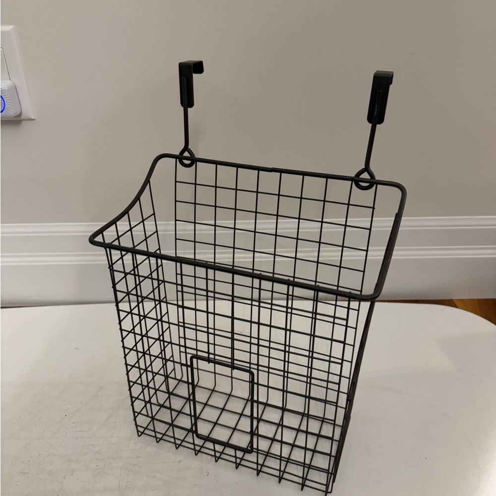 Hanging over cupboard door wire basket